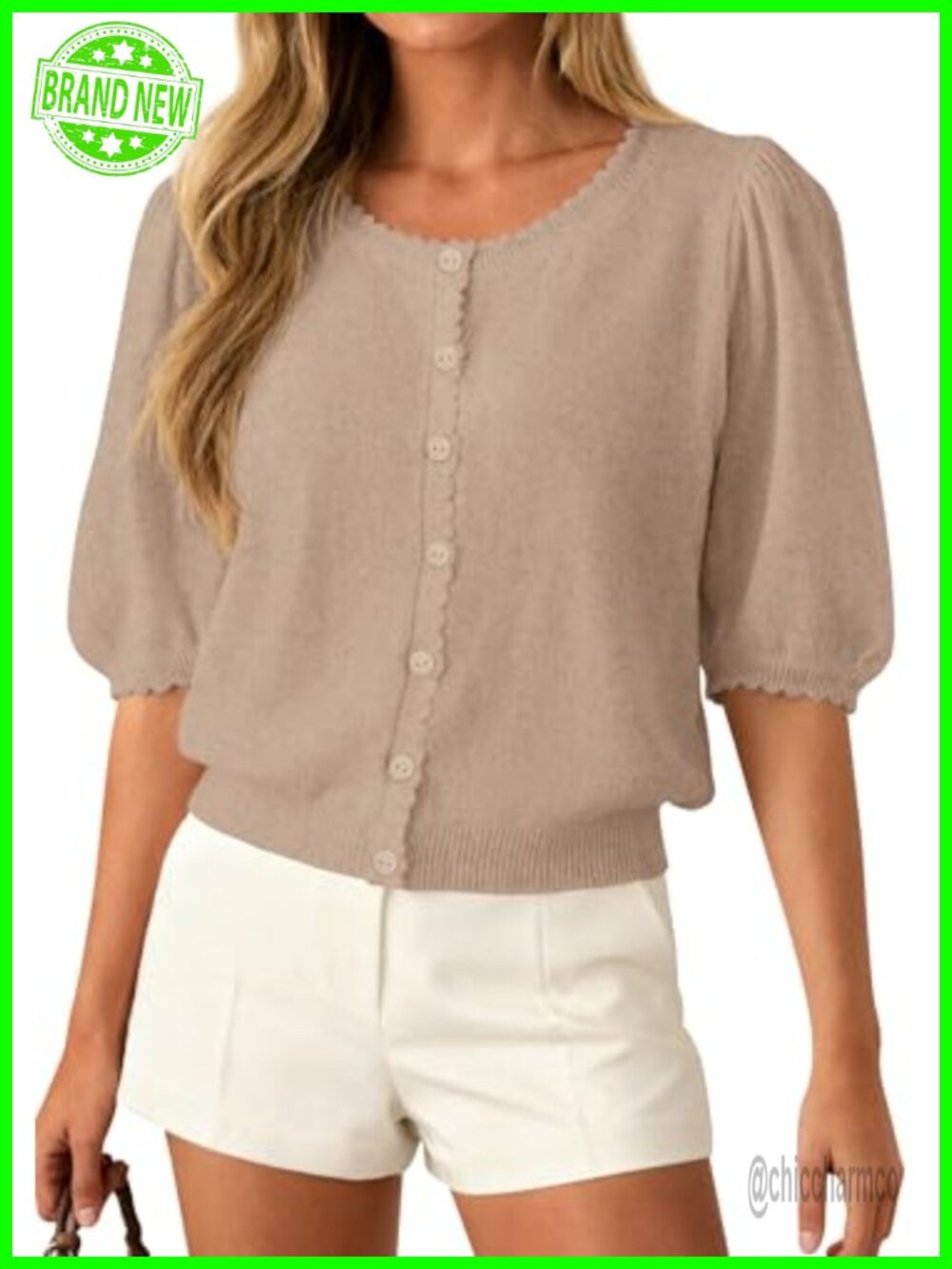 PRETTYGARDEN Women Short Sleeve Lightweight Knit Cardigan Sweater